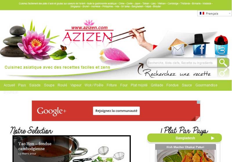 Azizen - site de cuisine asiatique