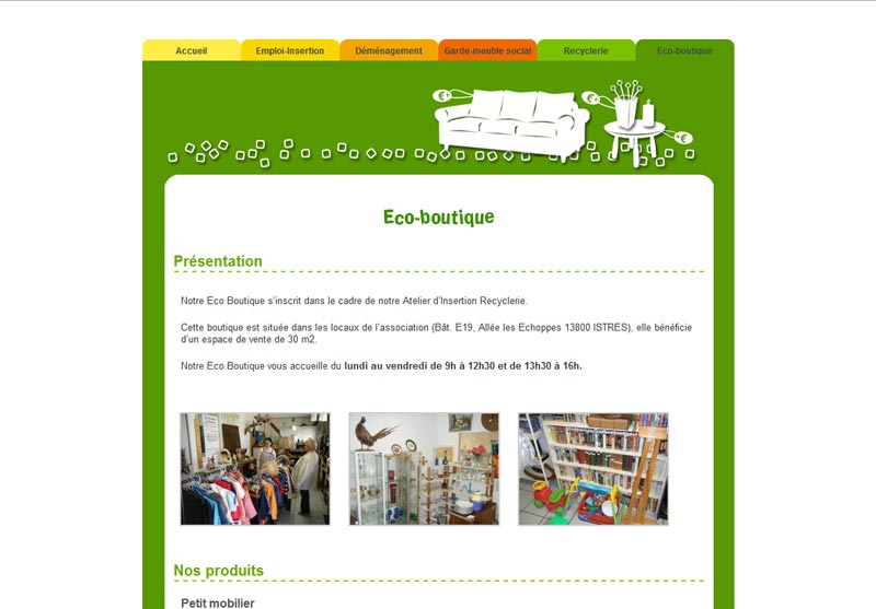 declic13 - page de présentation des produits de l'eco-boutique