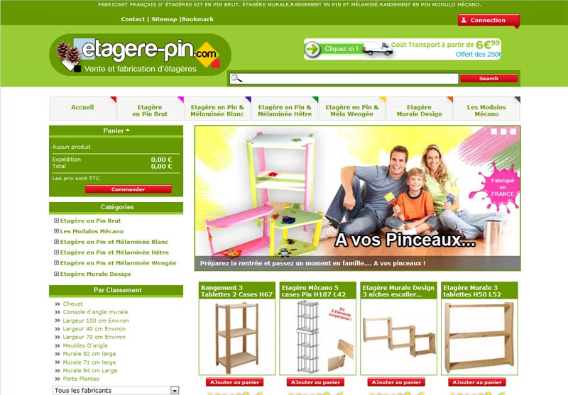 étagère pin - page d'accueil