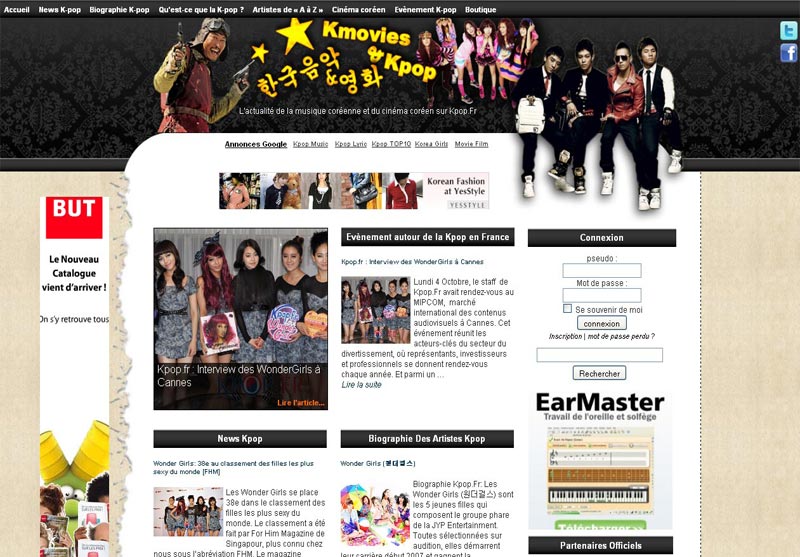 kpop - page d'accueil