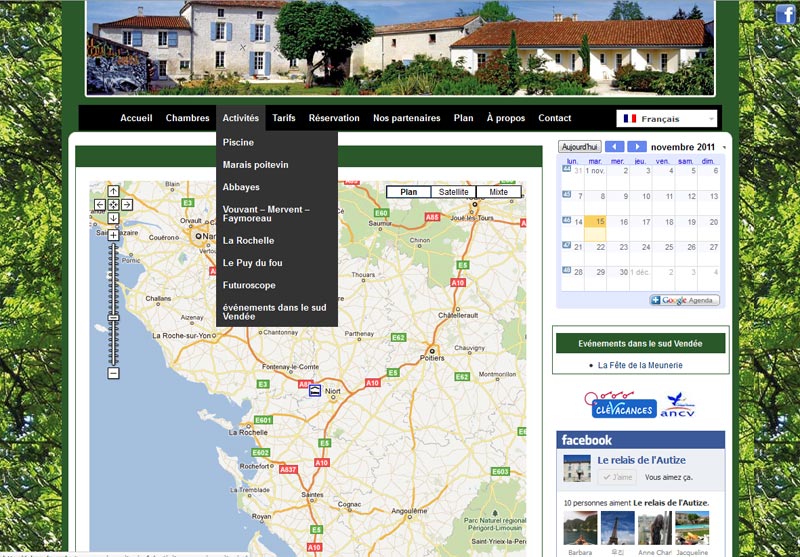 relais de l'autize - page avec map google