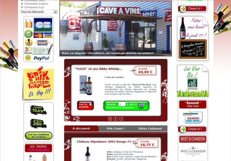 vins et champagnes - page d'accueil box produits