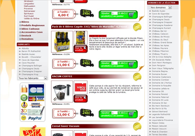 vins et champagnes - page d'accueil