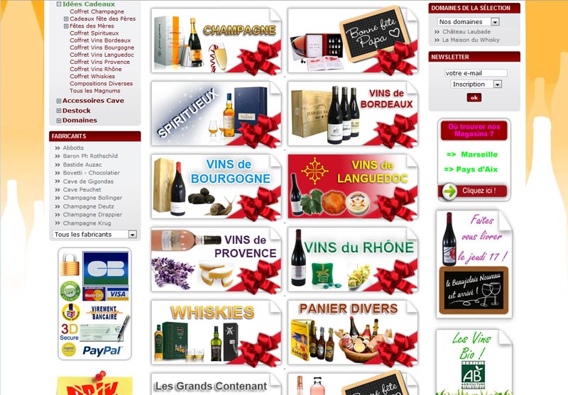 vins et champagnes - page idées cadeaux